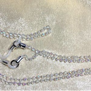 Clear Ab Glass Eyeglass Chain Holder #1361